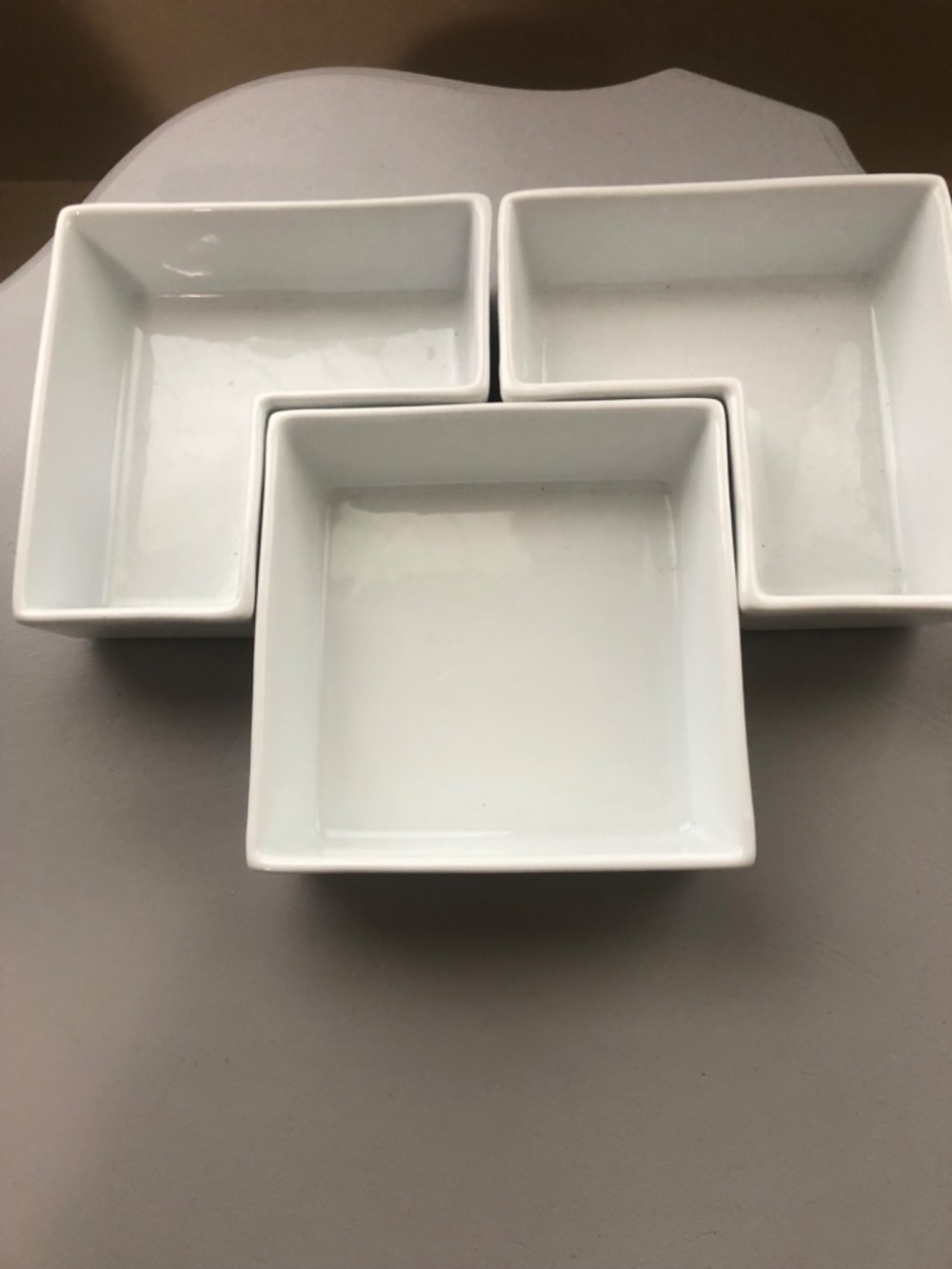 3 piece white ceramic appetizer dip set - Picture 4 of 4